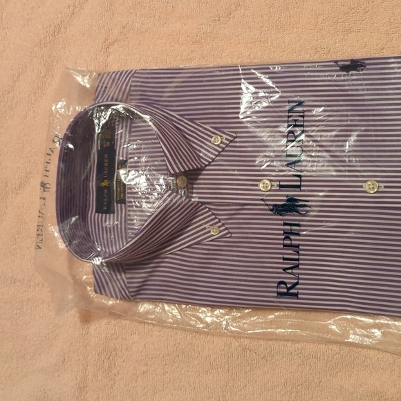 Ralph Lauren Custom Fit Men's purple/white stripe shirt. - Picture 1 of 9